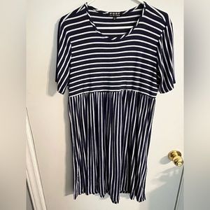 Navy and white striped dress: medium